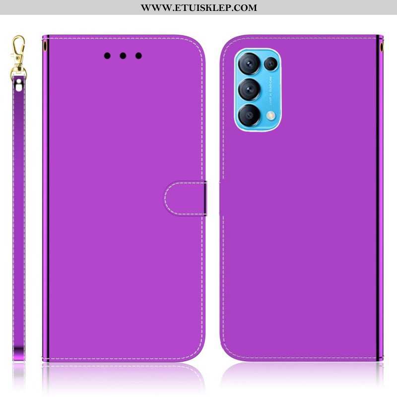 Etui Folio do Oppo Find X3 Lite Osłona Lusterka Ze Sztucznej Skóry